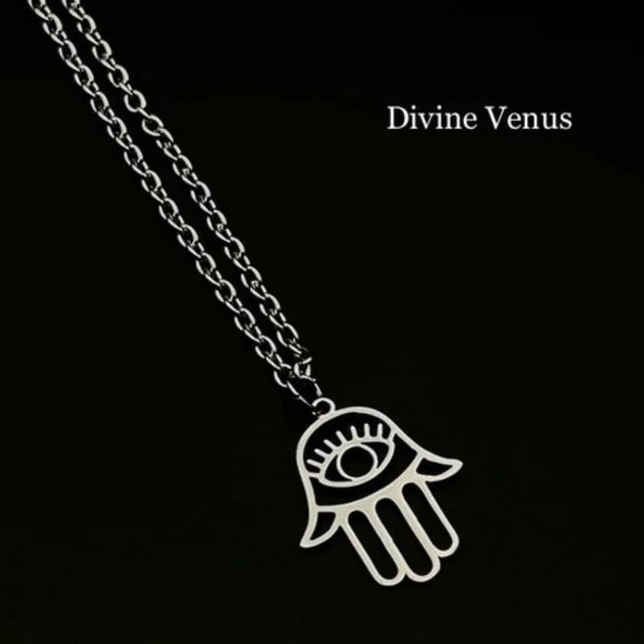 Hamsa Necklace | Stainless Steel Jewelry - Picture 1 of 3